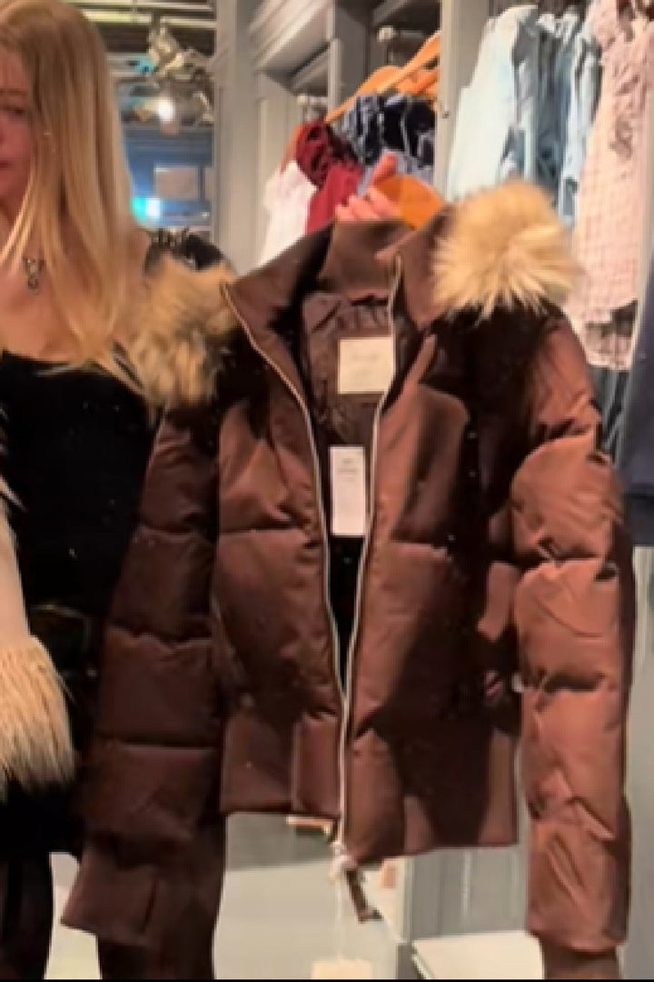 Cropped Quilted Winter Jacket With Hood - Tracy