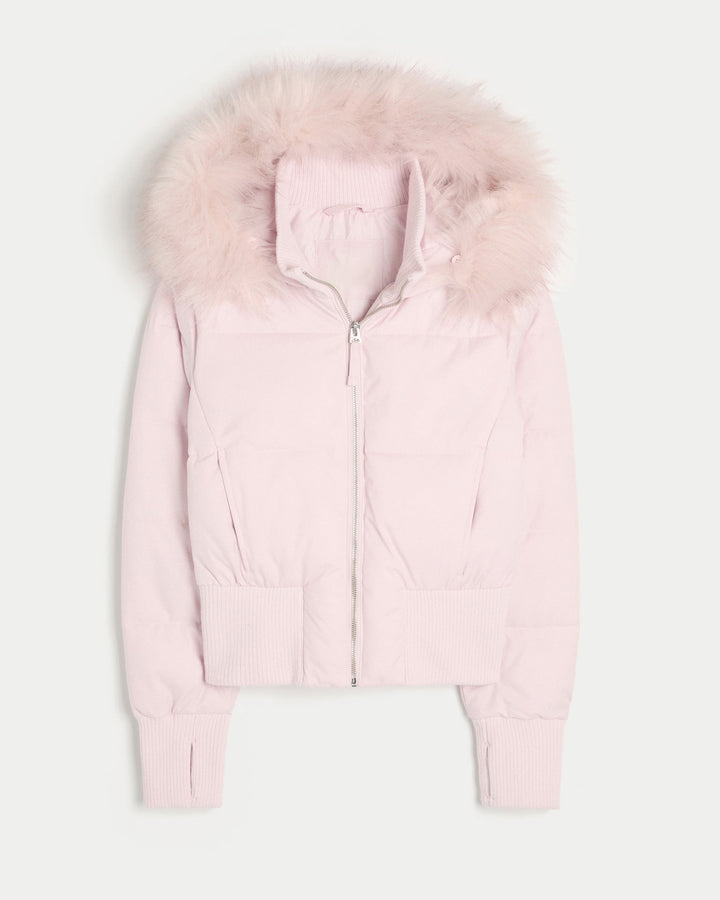 Cropped Quilted Winter Jacket With Hood - Tracy