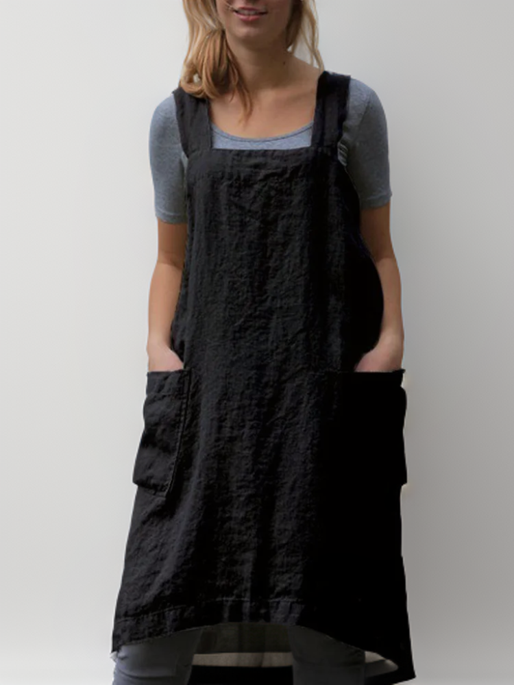 Crossback Pinafore Apron For Women - Heather