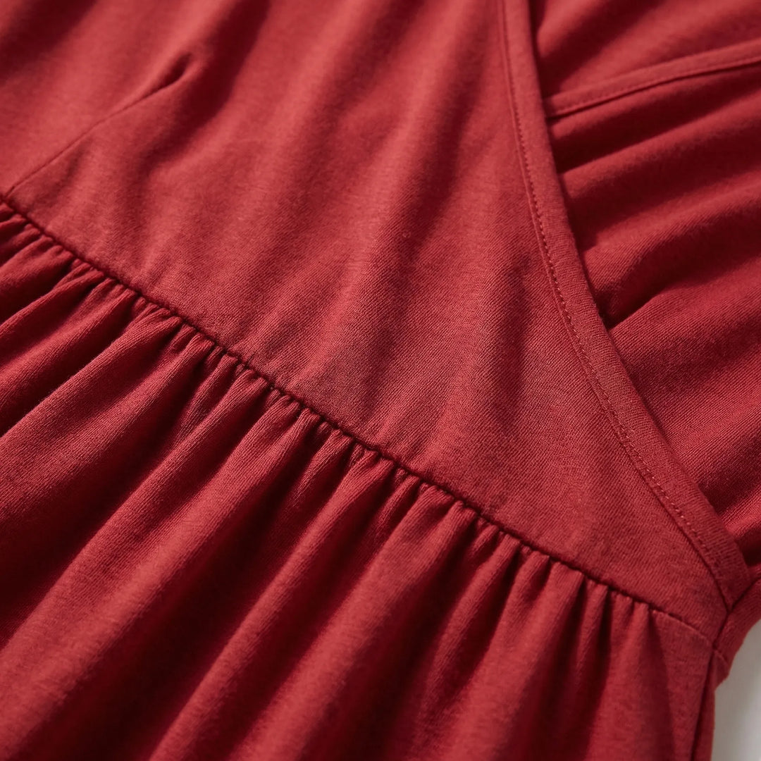 Crossover Wrap Midi Dress - Lucille