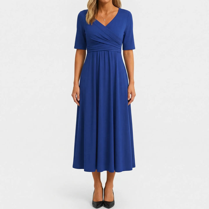 Crossover Wrap Midi Dress - Lucille