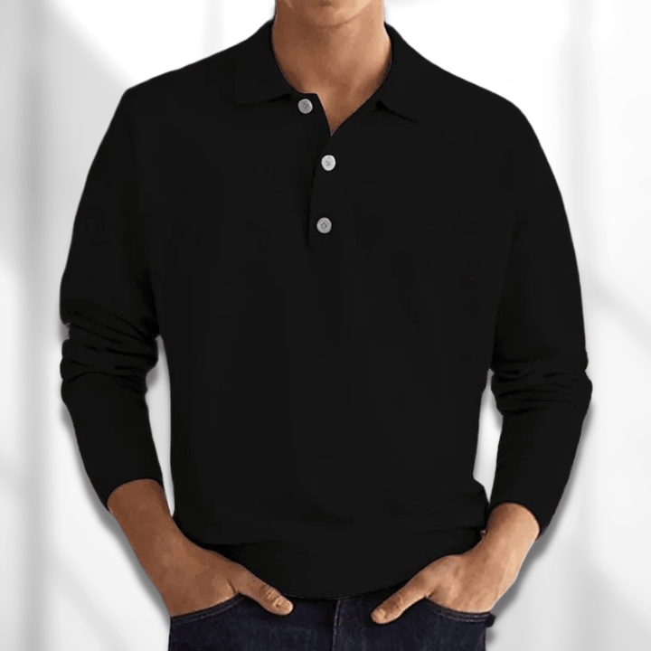 Modern Fit Heren Polo met Lange Mouwen – Lennard