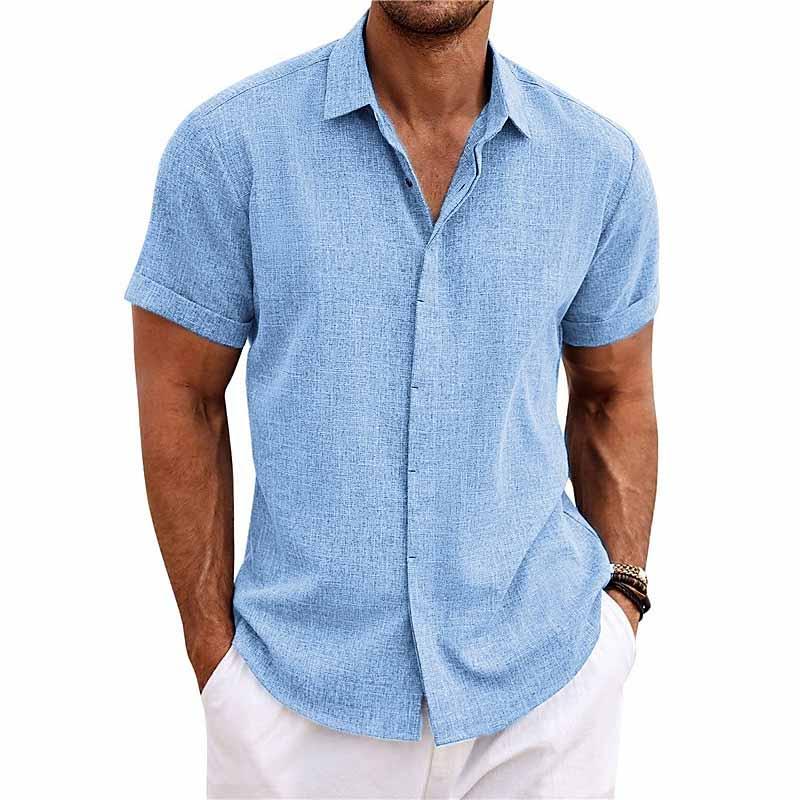Linen Men's Shirt with Retro Look – Vintaro