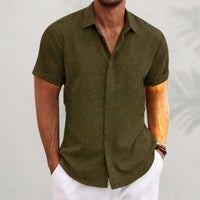 Linen Men's Shirt with Retro Look – Vintaro