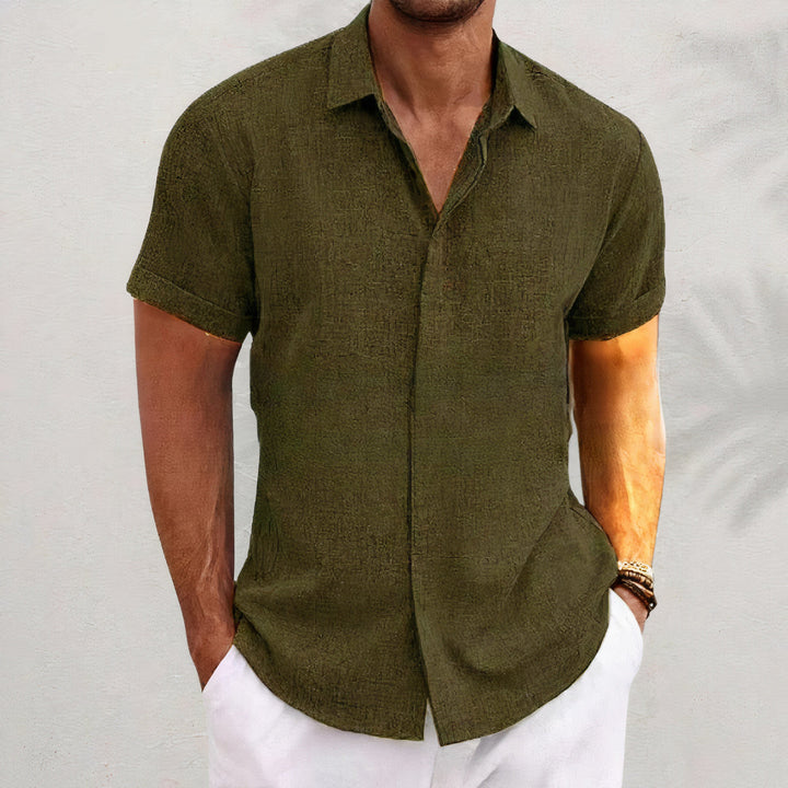 Linen Men's Shirt with Retro Look – Vintaro