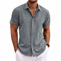 Linen Men's Shirt with Retro Look – Vintaro