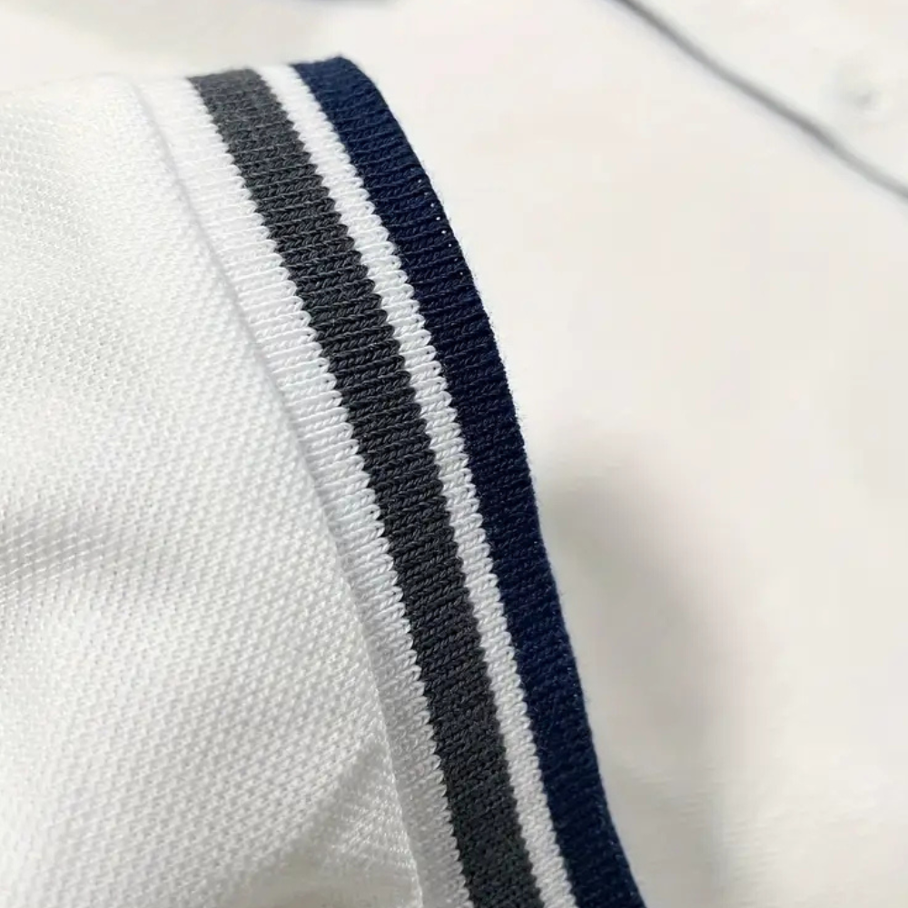 Trendy White Men’s Polo - Tiberius
