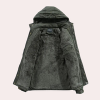 Lined Men's Winter Jacket with Warm Hood - Logan