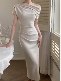 Trendy Bodycon Maxi Dress with Off-Shoulder – Valentina