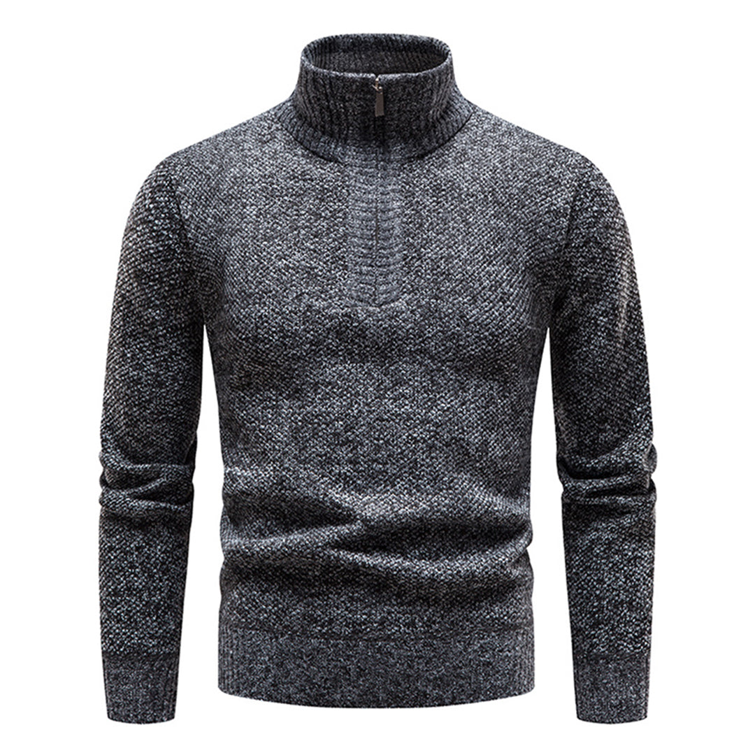 Knitted Men's Sweater with Half Zipper – Cedric