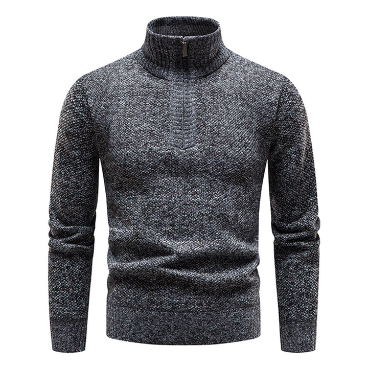 Knitted Men's Sweater with Half Zipper – Cedric