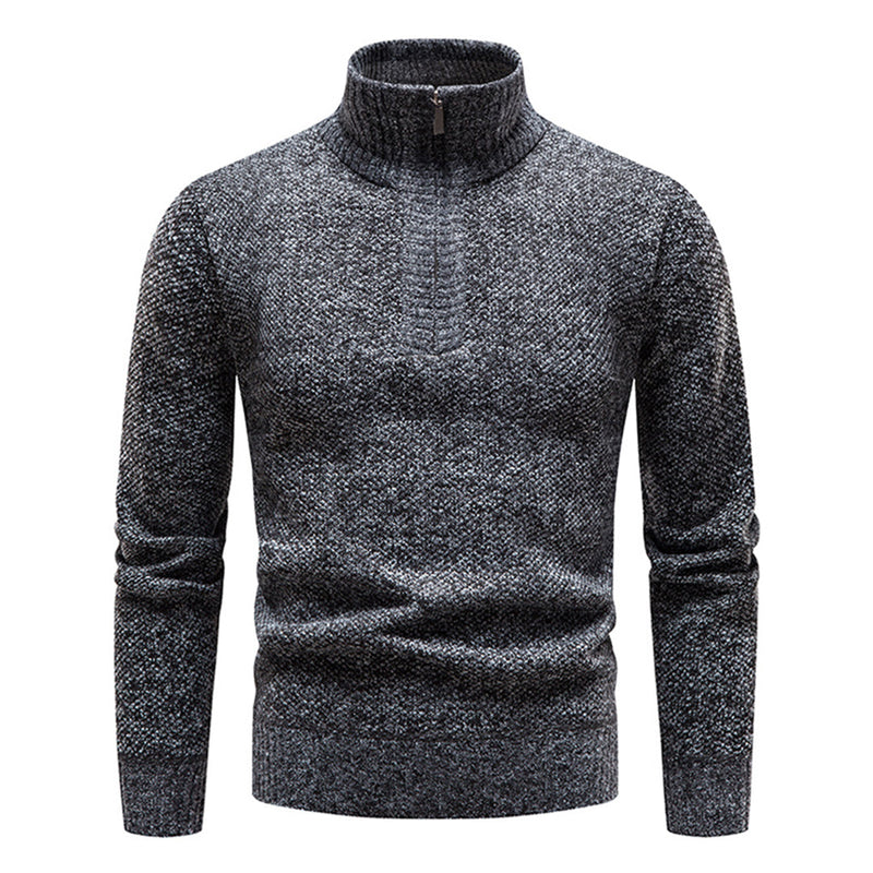 Knitted Men's Sweater with Half Zipper – Cedric
