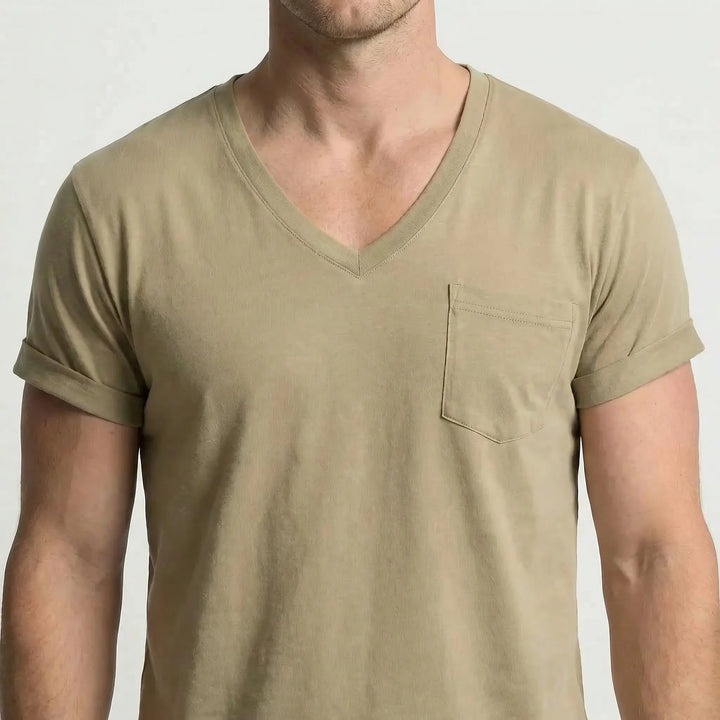 Deep V-Neck Short Sleeve Tee - Ross
