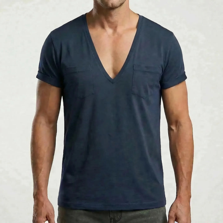 Deep V-Neck Short Sleeve Tee - Ross