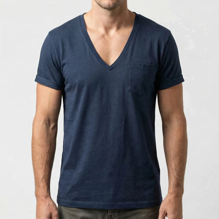 Deep V-Neck Short Sleeve Tee - Ross
