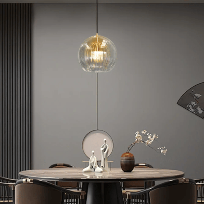 Nowoczesna lampa wisząca z aluminium i szkła - LumaLite