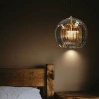 Nowoczesna lampa wisząca z aluminium i szkła - LumaLite
