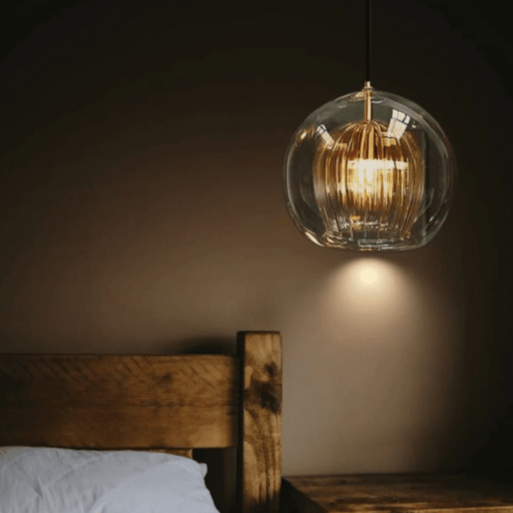 Nowoczesna lampa wisząca z aluminium i szkła - LumaLite