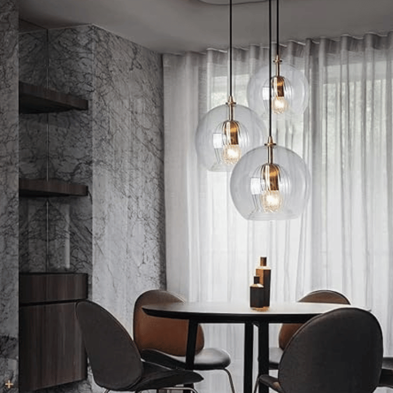 Nowoczesna lampa wisząca z aluminium i szkła - LumaLite