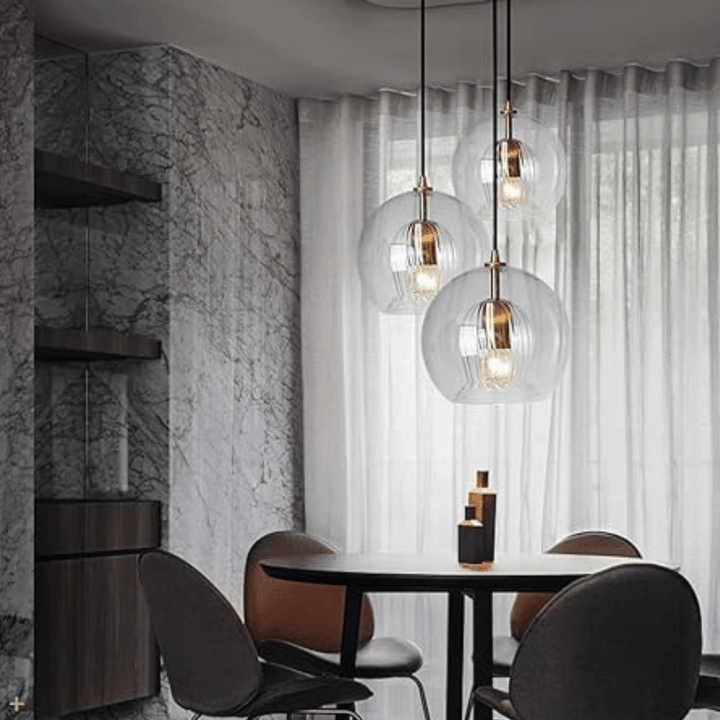 Nowoczesna lampa wisząca z aluminium i szkła - LumaLite