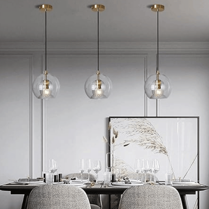Nowoczesna lampa wisząca z aluminium i szkła - LumaLite