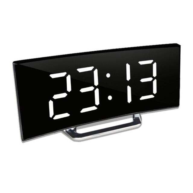 Digital Alarm Clock | Curved LED Mirror Display | Auto-Dimming 6