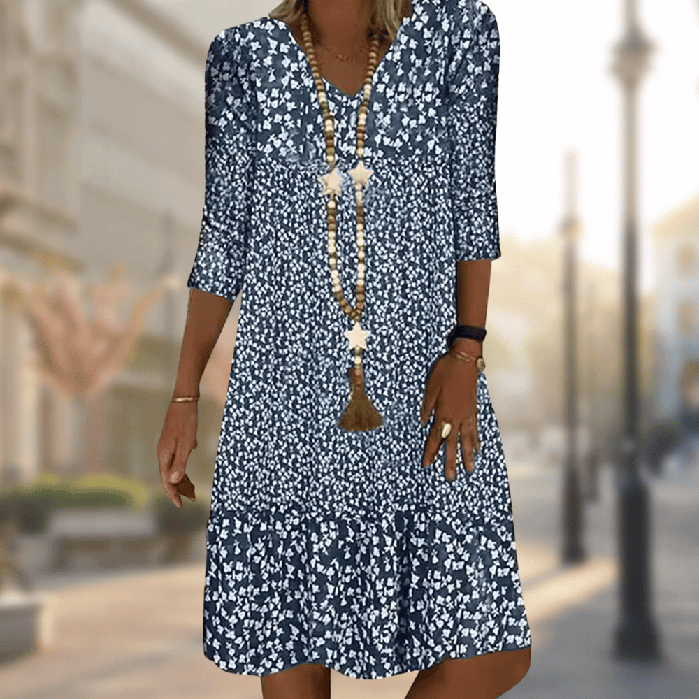 Ditsy Floral Midi Dress With Ruffle Hem - Amanda