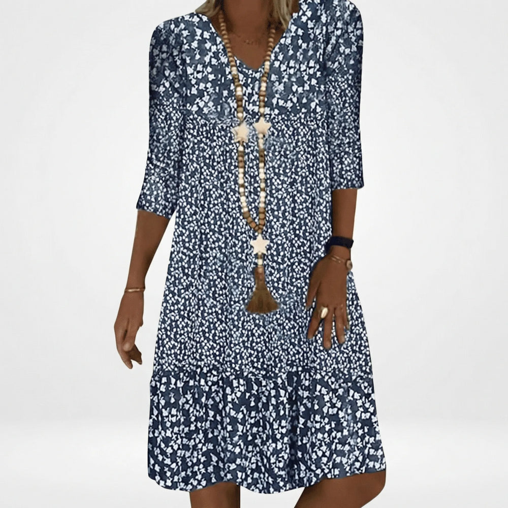 Ditsy Floral Midi Dress With Ruffle Hem - Amanda