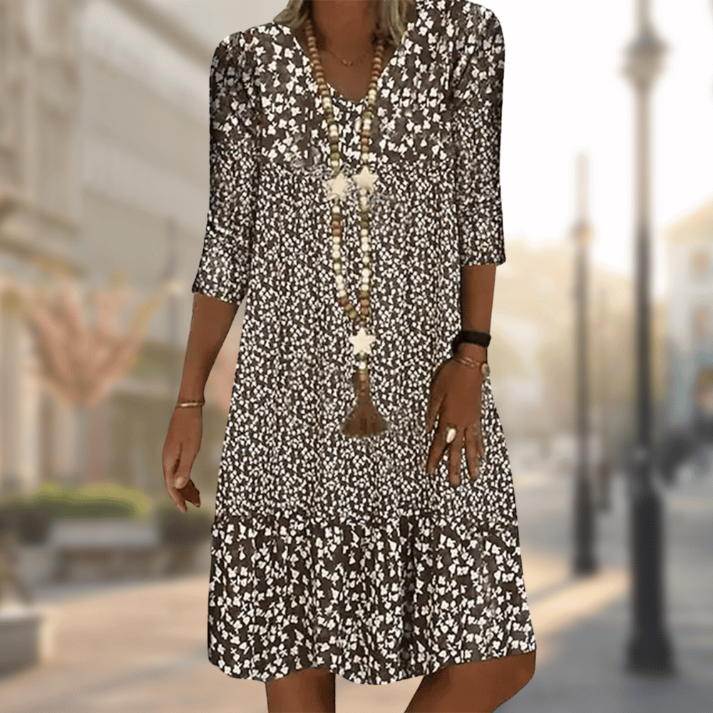 Ditsy Floral Midi Dress With Ruffle Hem - Amanda