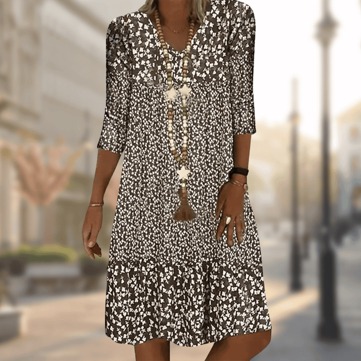 Ditsy Floral Midi Dress With Ruffle Hem - Amanda