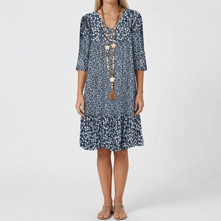 Ditsy Floral Midi Dress With Ruffle Hem - Amanda