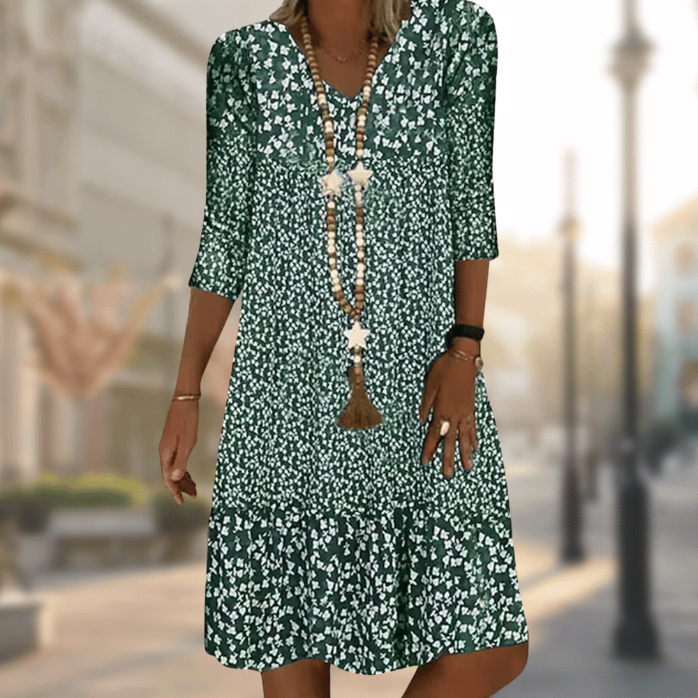 Ditsy Floral Midi Dress With Ruffle Hem - Amanda