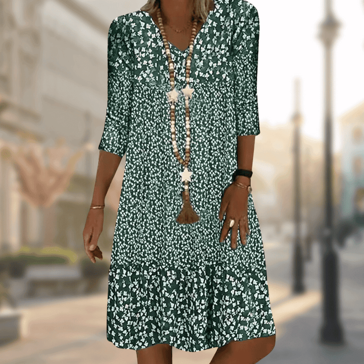 Ditsy Floral Midi Dress With Ruffle Hem - Amanda