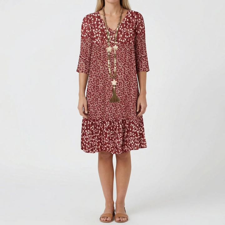 Ditsy Floral Midi Dress With Ruffle Hem - Amanda