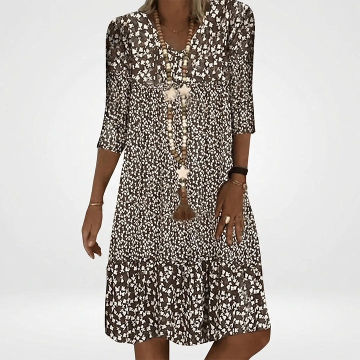 Ditsy Floral Midi Dress With Ruffle Hem - Amanda