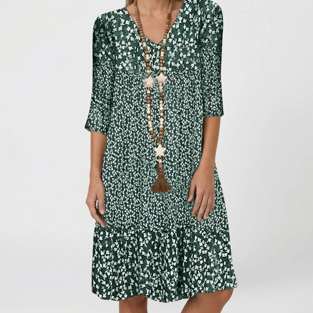 Ditsy Floral Midi Dress With Ruffle Hem - Amanda