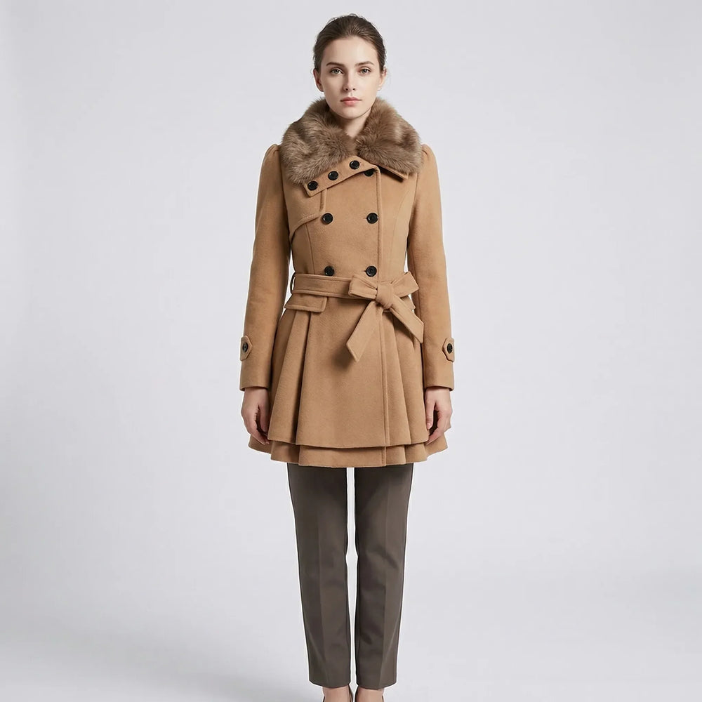 Double-Breasted Belted Winter Coat - Kristie