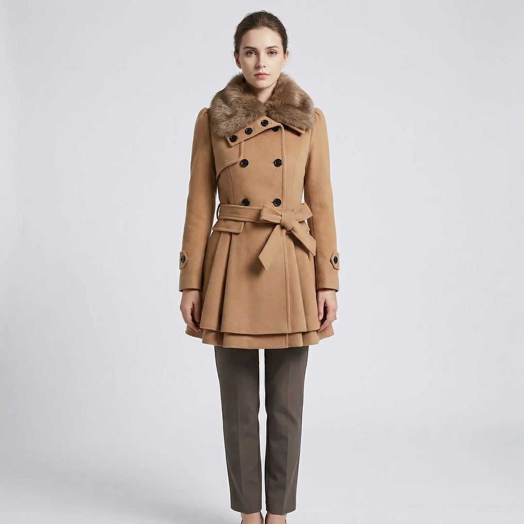 Double-Breasted Belted Winter Coat - Kristie