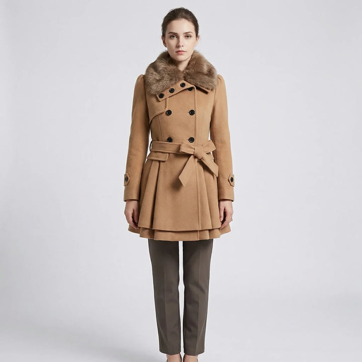 Double-Breasted Belted Winter Coat - Kristie