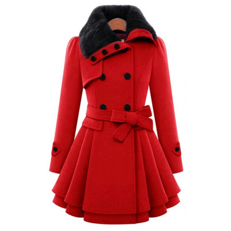 Double-Breasted Belted Winter Coat - Kristie