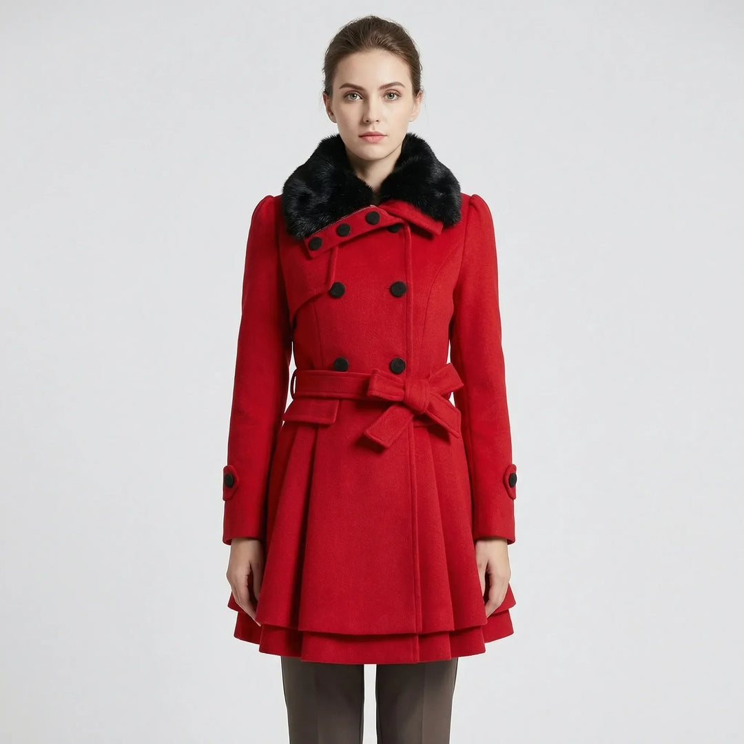Double-Breasted Belted Winter Coat - Kristie
