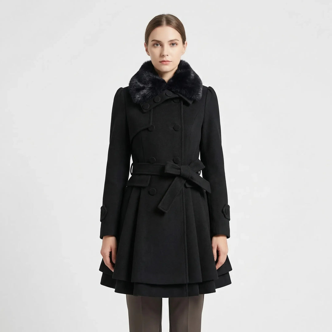 Double-Breasted Belted Winter Coat - Kristie