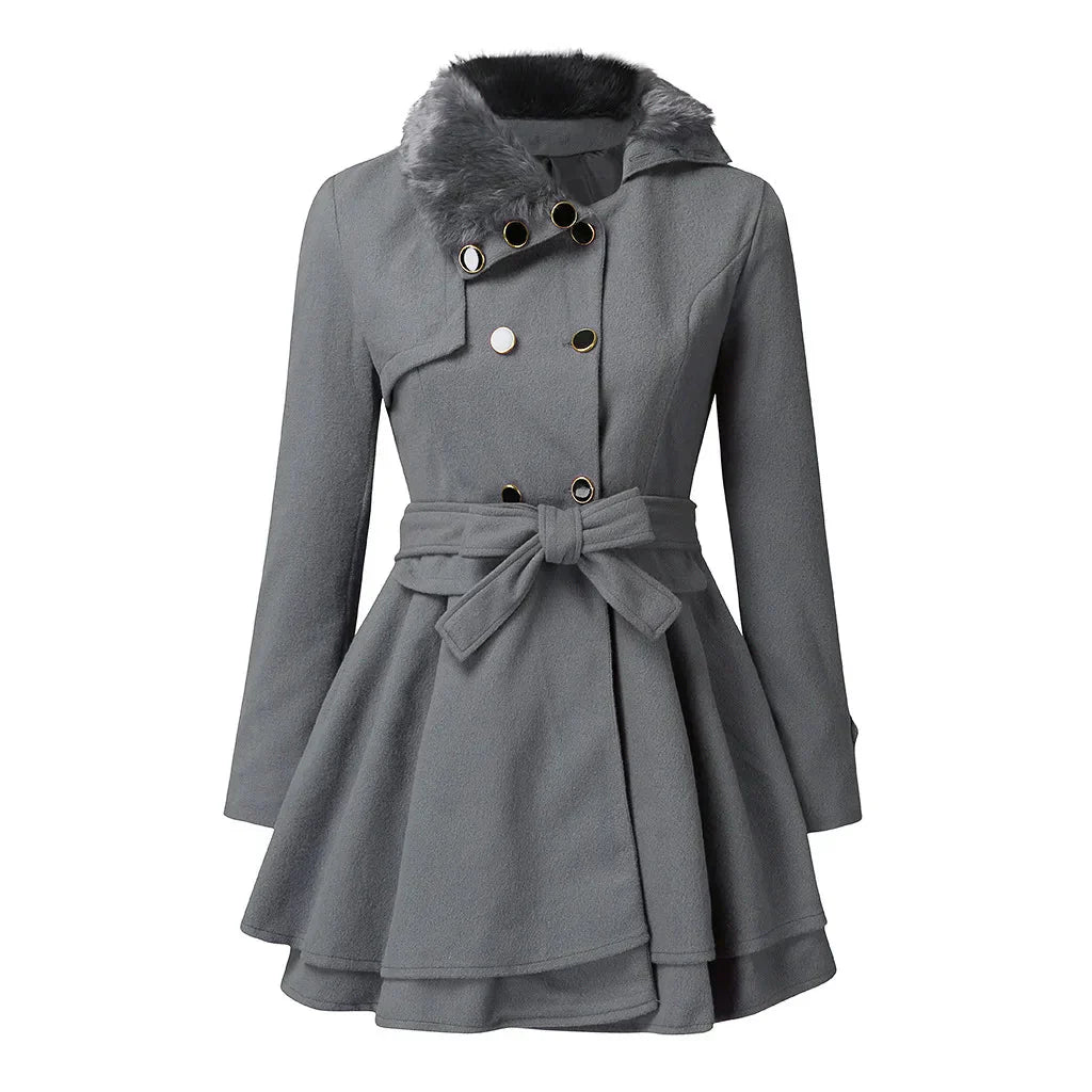 Double-Breasted Belted Winter Coat - Kristie