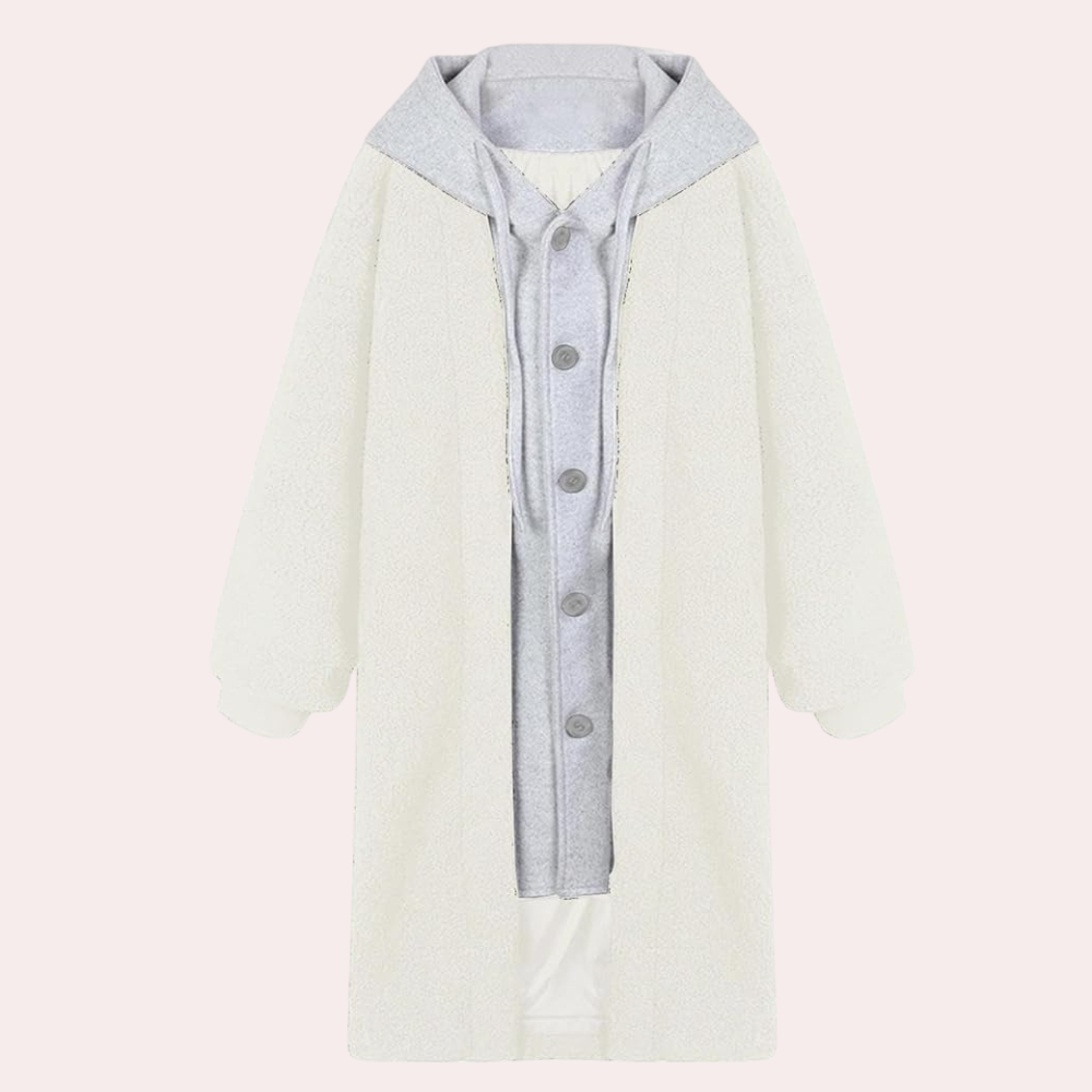 Casual Long Women's Coat with Hood - Isla
