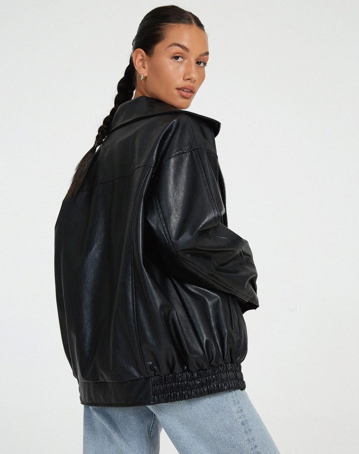 Oversized Loose Leather Women's Jacket – Yara