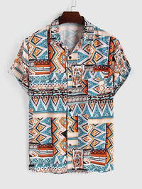 Summer Women's Shirt with Ethnic Print and Chest Pocket – Nova