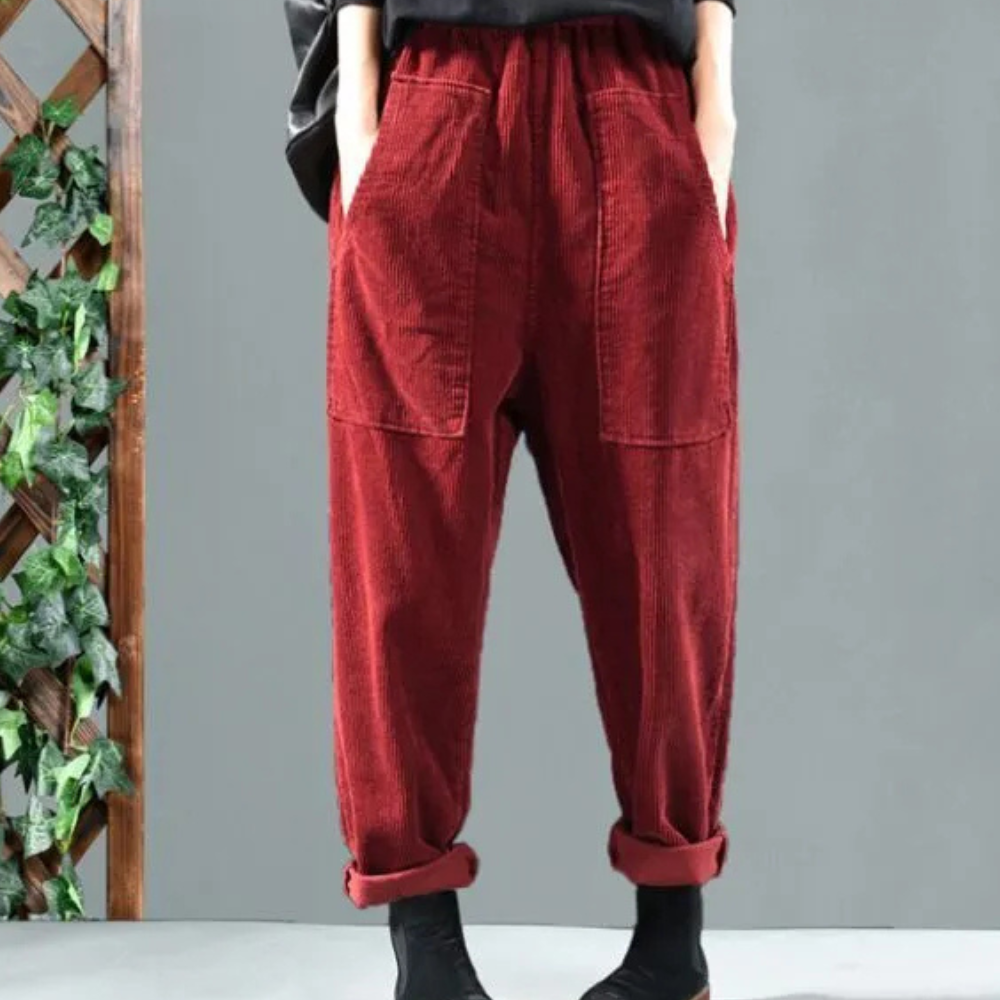 Casual Ribfluwelen Broek voor Dames - Marlowe