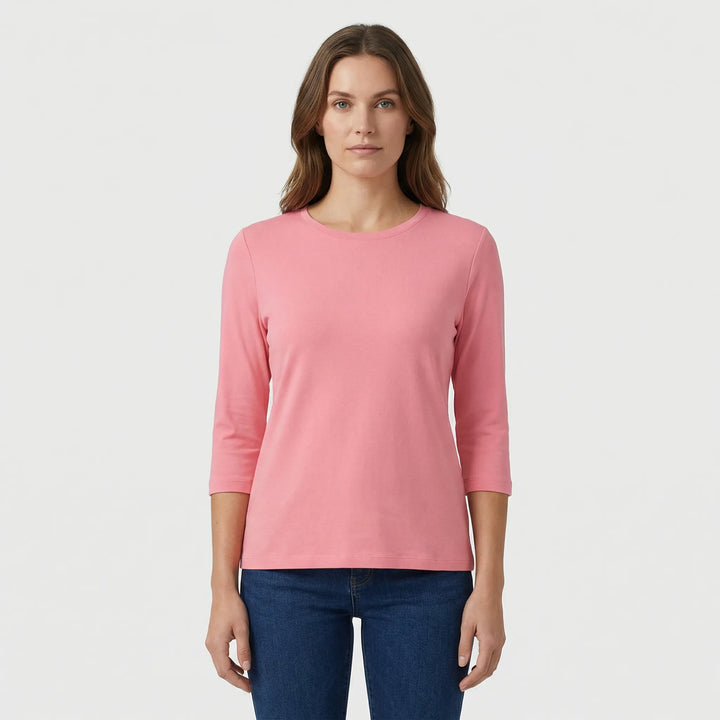 Effen Damesshirt Met Ronde Hals - Adrienne
