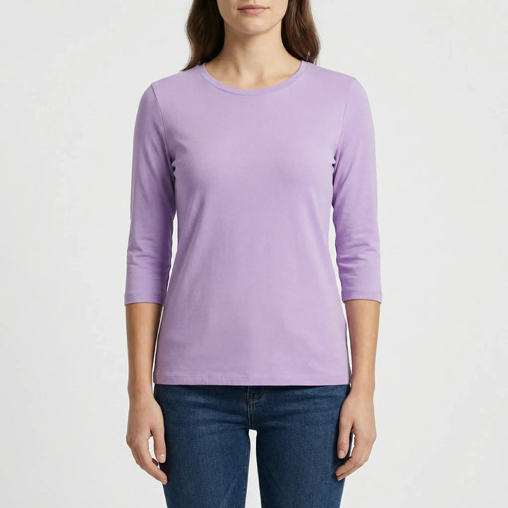 Effen Damesshirt Met Ronde Hals - Adrienne