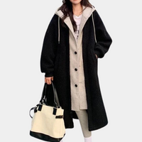 Casual Long Women's Coat with Hood - Isla